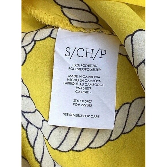 Cabi Reef Knot Women Sz Small Yellow Peplum Blouse Zipper Nautical Sailing - Picture 7 of 16